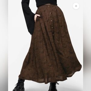 Disturbia Rosemoth Button-Front Maxi Skirt NWOT
